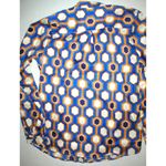 The Limited Womens New  Blouse Work Play Blue Orange Cream Geometric Purple S Top Photo 10