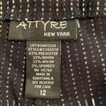 Attyre Black Ankle Pants with White Stripes Pull on size 12 inseam 28” brand ne Photo 5