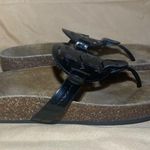 Tory Burch  Miller Cloud Sandals Perfect Black Patent Leather/ Suede Cork Photo 2