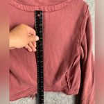 We The Free Womens Sz XS You Asked For It Moto Jacket Knit Hooded Cropped Red Photo 3