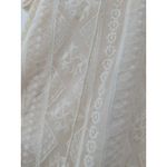 Mudd  Women's Top Blouse Lace Lined Cold Shoulder Key Hole Back Ivory Size Medium Photo 2