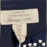 Charter Club Luxury Women's 100% Linen Shirt Dress Navy Blue Size 10 Petite NWT Photo 5
