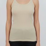 ZOA Ribbed Tank Top Cream M Basic Layering Essential Tan Size M Photo 0