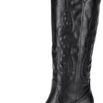 Amazon Black Pointed Toe Knee High Cowboy Boots Photo 0