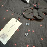 Revolve Black Heart Print Women's Shirt and Scrunchie Photo 4