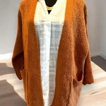 Coco + Carmen  Open Front Cardigan Scallop Arm Hem 3/4 Sleeve S/M Rust‎ Orange Photo 0