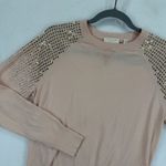Ted Baker Ted‎ Baker London Sweater Wool Silk Cashmere Gold Studded Shoulder Size 2 US 4/6 Photo 0