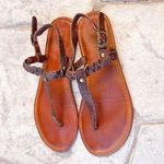 Cathy Jean Dark Brown Braided Sandals Photo 0