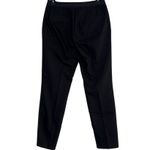 ZARA Slim Straight Mid Rise Ankle Cropped Trouser Flat Front Pockets M Black Photo 12