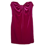 SO New strapless mini dress hot pink large velvet v wire mini dress party dress Photo 2