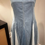 Pilcro Strapless Denim Western Festival Mini Dress Size Large Photo 0