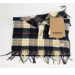 Burberry  Cashmere Vintage Check Black Striped Logo Fringed Scarf Photo 4