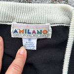 Vintage A’Milano Striped Cardigan/Sleeveless Mockneck Sweater Black White Medium Photo 4