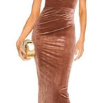 Michael Costello X Revolve NWT copper bodycon open back maxi dress medium P40 Brown Photo 0
