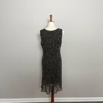 Vintage Midi Dress Polka Dots Stretchy Y2K Whimsigoth Grunge Fairygoth Fairy Black Size 14 Photo 8