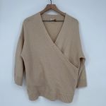 Charlie 1 Horse Charli Lanie Sweater Knit Wrap Beige Wool Blend‎ Oversized Comfy Casual Pullover Photo 1
