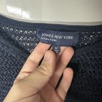 Jones New York  Women's Sweater Size Medium Navy Blue Open Knit Photo 5