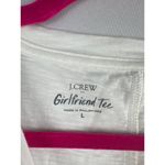 J.Crew  White Girlfriend Tee Size L 100% Cotton Made In Philippines Photo 3