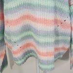 Hooked Up Pastel Stripe Sweater NWT Size XL Pink Purple Green Pastel Sweater Photo 2