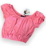 About A Girl  XS Peach Salmon Off Shoulder Crop Top NEW NWT Coral Photo 0