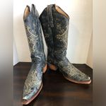 Circle G  By Corral Women's Black Crackle / Bone Embroidery Boots Size 9 Photo 1