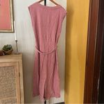 Faherty  Organic Cotton Gauze Dream Costa Dress Boho Midi Tie Waist Pink Size S Photo 4