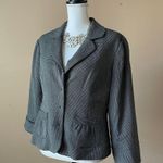 White House | Black Market WHBM | Gray Checkered Blazer Jacket Sz 14 Photo 2