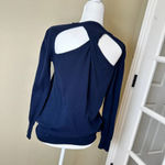 Juicy Couture Vintage  Navy Knit Size Small Open Back Cardigan Sweater Photo 7