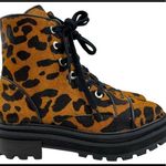 Schutz  Maylova Leopard Lug Sole Combat Boot Photo 0