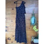 Shoshanna Vivine Tossed Rose Gown Black Floral One Shoulder Ruched Maxi Size 12 Photo 2