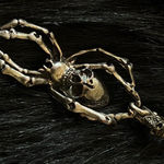 Silver Tone Spider Skull Pendant Photo 0
