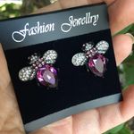 Boutique Crystal Bee Stainless Steel black ion Earrings Photo 0