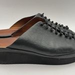 L'amour des Pieds Women's US Size 9 M Arienne Black Leather Wedge Slides Shoes Photo 0