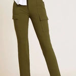 Anthropologie  Essential Slim Olive Green Cargo Cropped Ankle Trouser Pants Photo 0