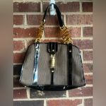 Eric Javits New York Woven Raffia Leather Shoulder Bag Gold Photo 11