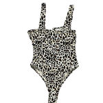 Boutique New Leopard Print V-Neck Bodysuit Womens Small CutOut Bustier Edgy Boho Tank Top Photo 3
