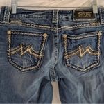 Miss Me  Easy Boot Jeans Sz 30x31 Distressed Rhinestone Pockets Photo 3