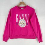 Ganni  Pink Crew Neck Sweatshirt Photo 0