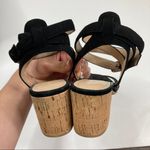 Pour La Victoire  | Black Strappy Cork Heels 7.5 Photo 1