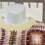 MINKPINK Norah Crochet Pattern Knit Sweater Cropped Crew Neck Large Cotton Blend Photo 6