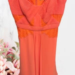 BCBGMAXAZRIA SILKY CHIFFON MIDI DRESS Photo 0