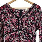 NWT C’isa Mini Dress Womens S Pink Black Floral Long Flare Sleeve Hippie Boho Photo 1