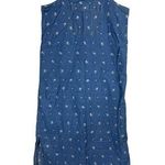 Vintage Solutions Original Blue Denim Floral Embroidered Overall Midi Dress Sz L Photo 0