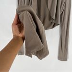 Liu Jo Taupe Drape Chiffon Sash Scarf Cropped Shrug Cardigan Size S Tan Photo 13