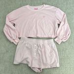 Stoney Clover Lane  matching set baby pink terry cloth sweatshirt boxer short Photo 0
