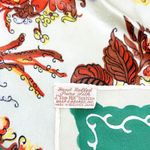 Baar & Beards Top Hit Vintage Made in Japan Hand Rolled Pure Silk Floral Scarf Green Photo 2