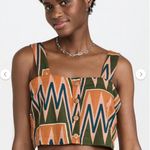 Veronica Beard  TIFFANY Square Neck Geometric Aztec Linen Blend Crop Tank Top M Photo 0