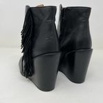 See By Chloe  Fringe Ankle Boot size 40 Black Wedge Bootie Photo 8