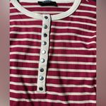 Workshop Republic Clothing  Burgundy Striped Long Sleeve Top Photo 3