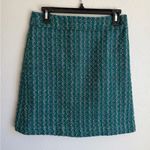J.Crew Green Blue Tweed Straight Skirt Womens 2 Office Academia Photo 0